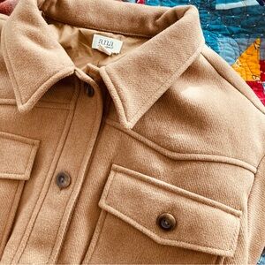 A.N.A Western Style Tan Button-Up Shirt Jacket